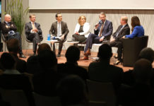 How to get young people interested in technology At the Podium: Günther Vormayr (Landesschulrat OÖ), Axel Greiner (IV OÖ), Curt Michael Stoll (Festo AG), Catharina Paukner (Cambridge Nanosystems), Michael Strugl (Academia Superior) und Erich Gornik (Universität Wien)