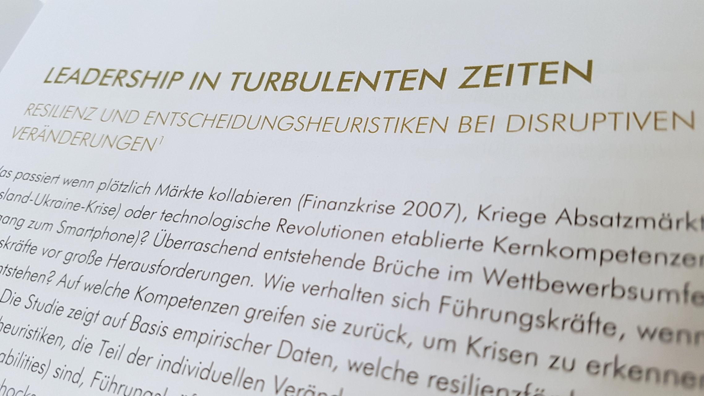 Leadership in turbulenten Zeiten Studie