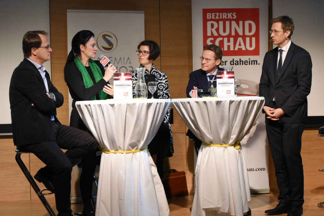 Gesundheitstalk Markus Hengstschläger, Petra Apfalter, Daniela Gattringer, Andreas Gruber und Thomas Winkler beim Gesundheitstalk © Andreas Röbl