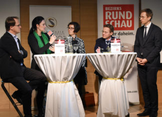 Gesundheits-Talk Markus Hengstschläger, Petra Apfalter, Daniela Gattringer, Andreas Gruber und Thomas Winkler beim Gesundheitstalk © Andreas Röbl