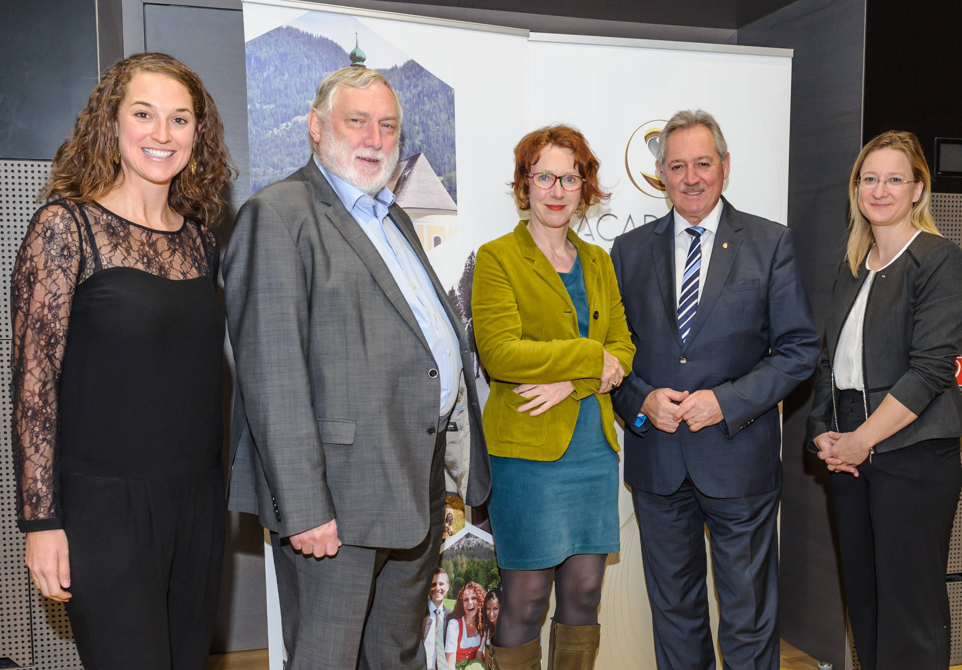 Katharina Fernández-Metzbauer, Franz Fischler, Ulrike Guérot, Viktor Sigl und Claudia Schwarz