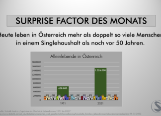 Mehr als doppelt so viele Singlehaushalte als vor 50 Jahren